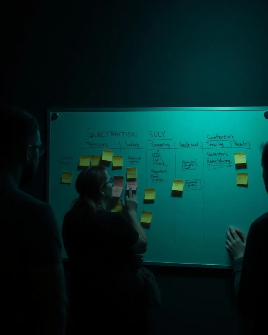Strategy session mapping a product roadmap